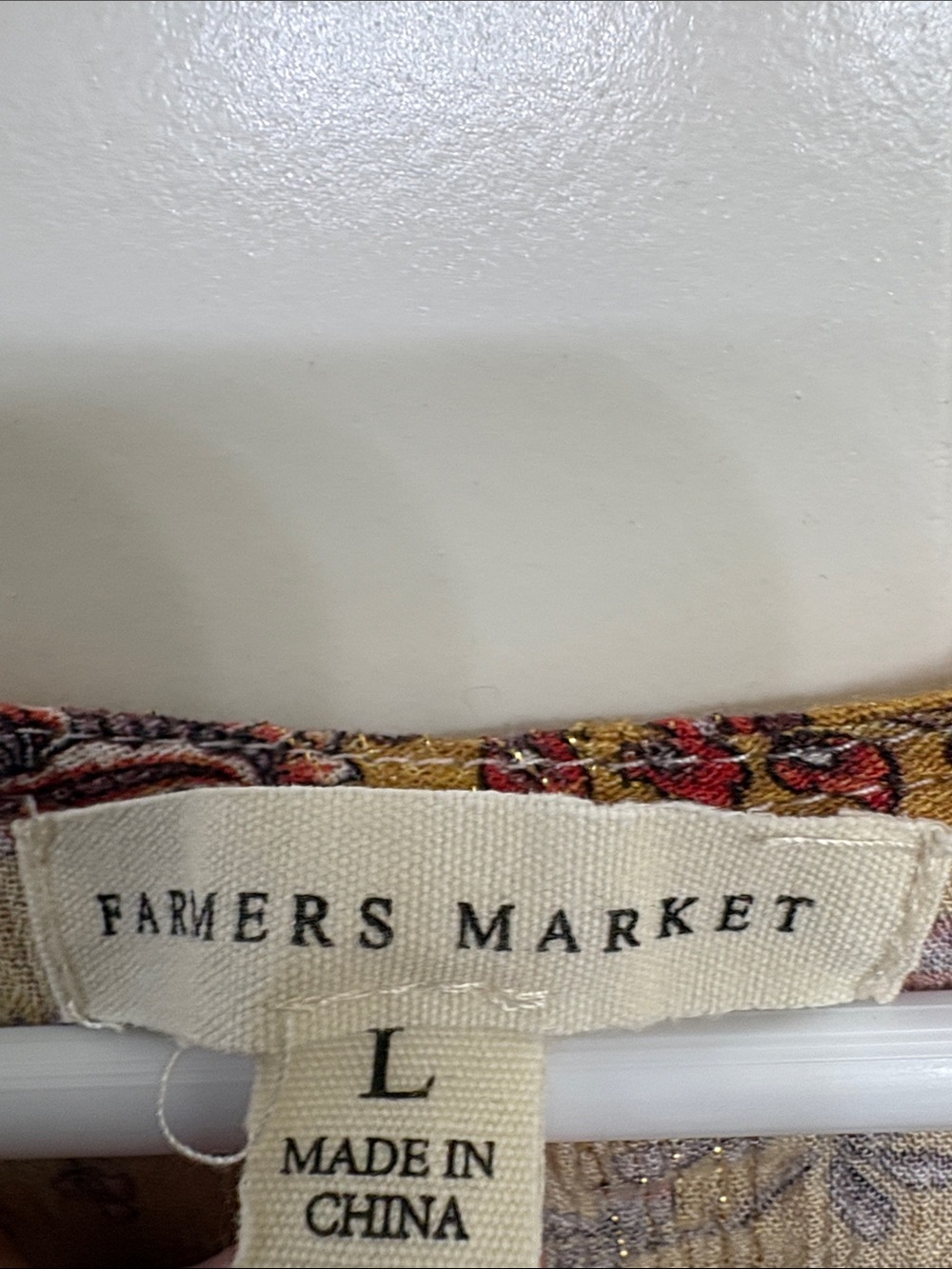 Farmers Market Boho Ikat-Print Top in Cream, Mustard & Teal - Picture 4 of 11